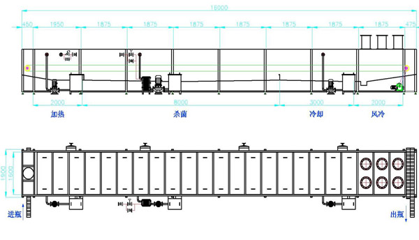 噴淋殺菌機(jī)工藝結(jié)構(gòu)圖